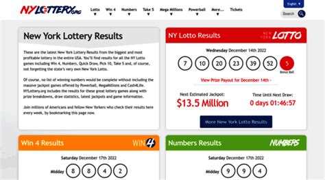 Visit the Results page to view a listing of Powerball results from the last eight weeks or go to the Past Drawings page for older Web. . New york lottery results nylottery org